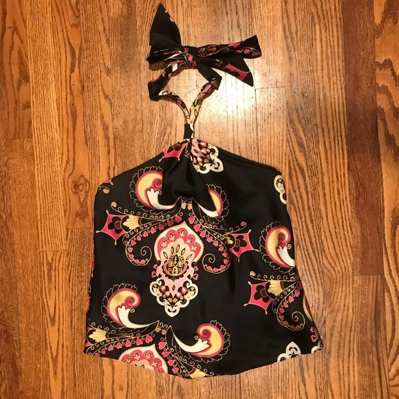 INC International Concepts Tops - INC Pink/Gold/Black Halter Dress Top